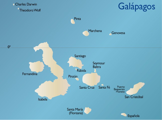Mapa do arquipélago. Fonte: Feel Ecuador
