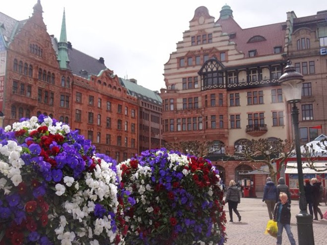 foto da praça central de Malmö.