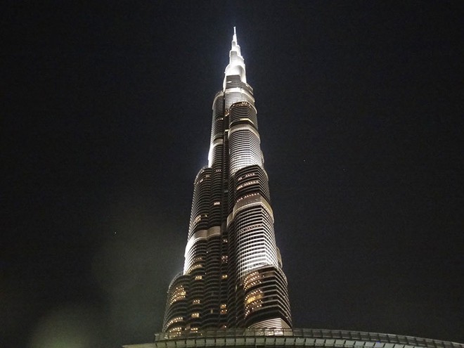 Burj Khalifa at night.