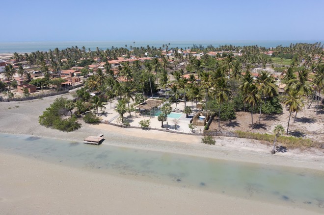 Casa Rio da Barra vista de cima, às margens da Lagoa do Santana